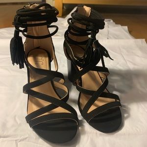 Black Tassel Heels